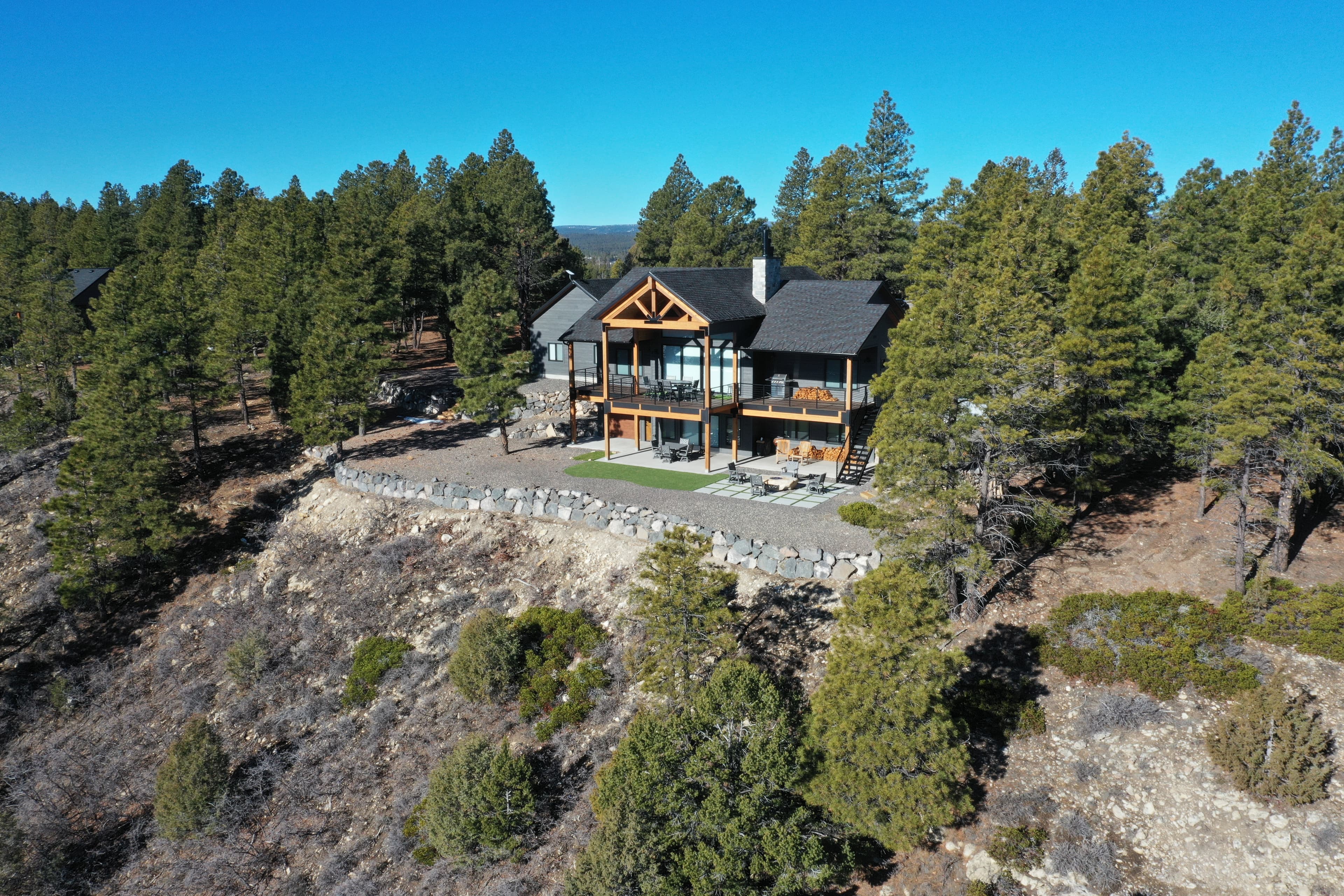 Aerial drone real estate photo of a luxury home in southern Utah